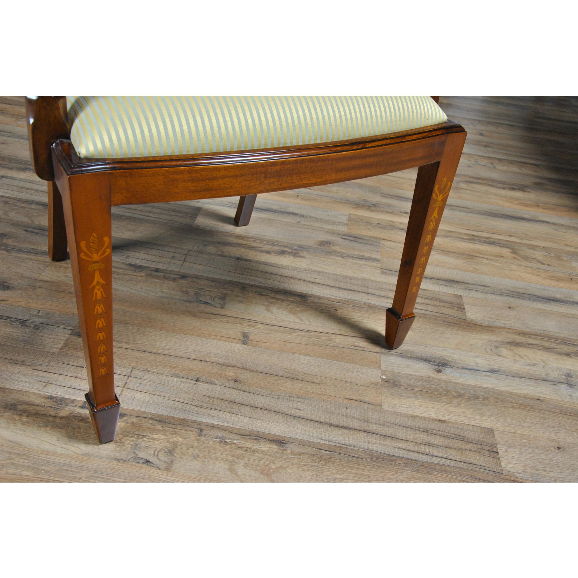 Inlaid Hepplewhite Chairs, Set of 10 For Sale 3