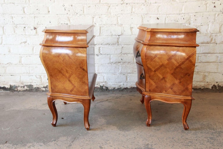 Inlaid Italian Bombay Chest Nightstands, Pair at 1stDibs