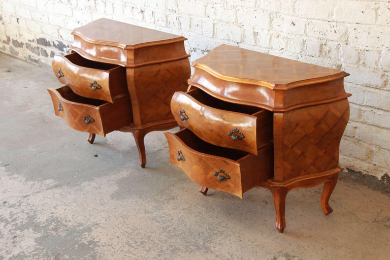 Inlaid Italian Bombay Chest Nightstands, Pair at 1stDibs