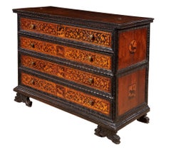 Rare 17th c. Inlaid Italian Chest/Desk