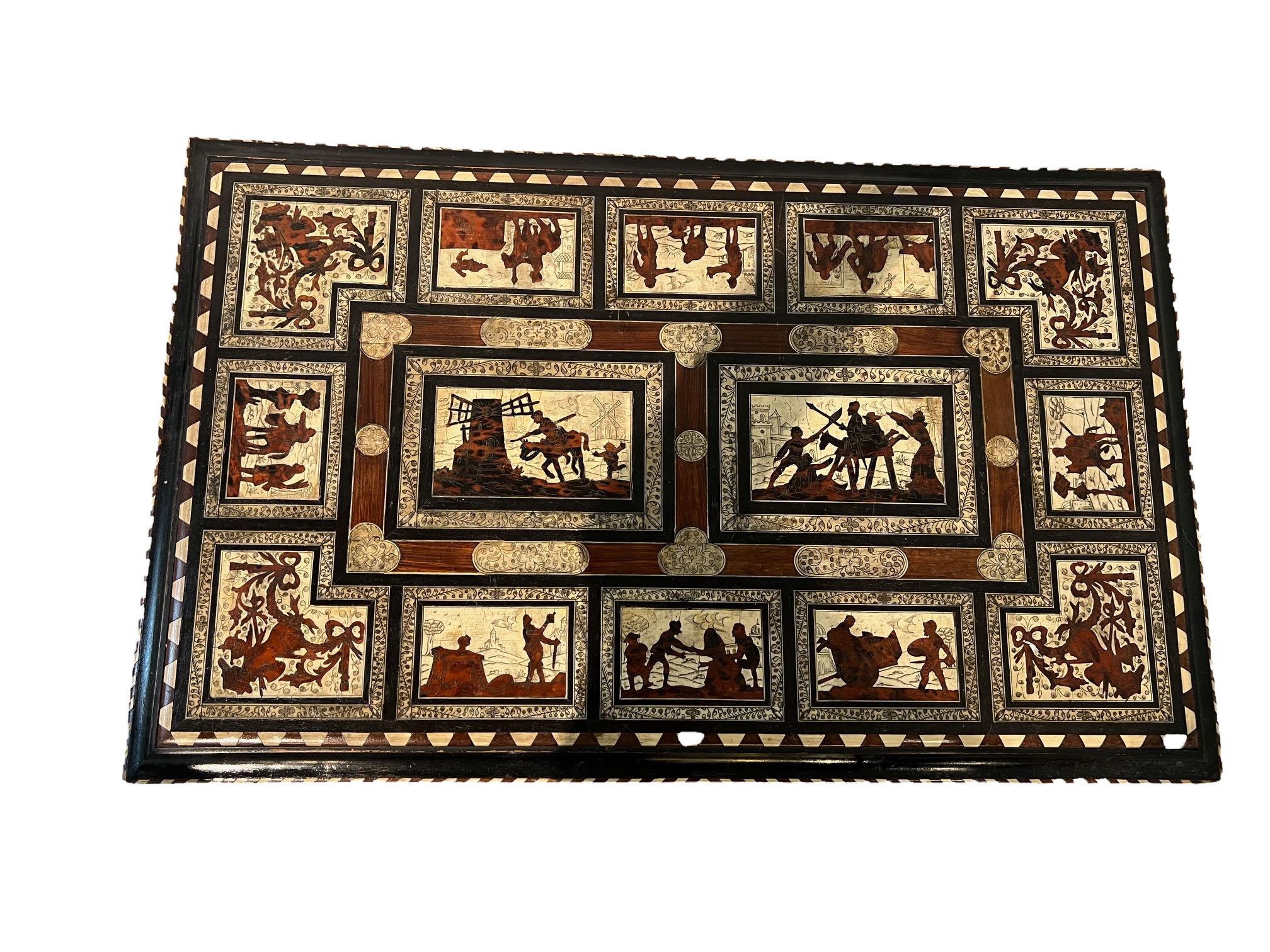 Milieu du XIXe siècle Table italienne marquetée en vente