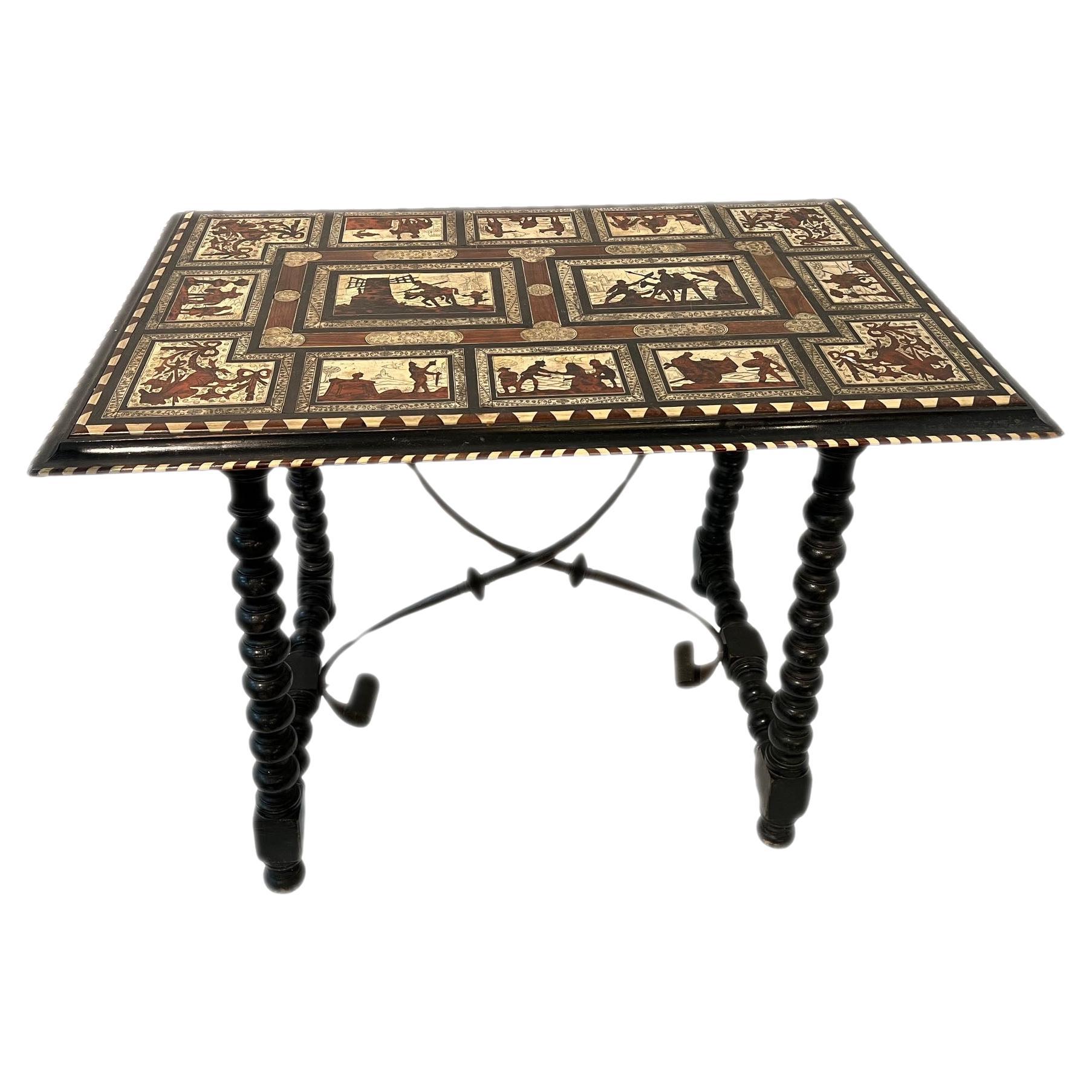 Mesa italiana con incrustaciones