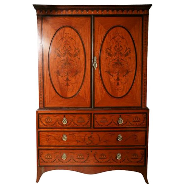 INLAID LINEN PRESS For Sale