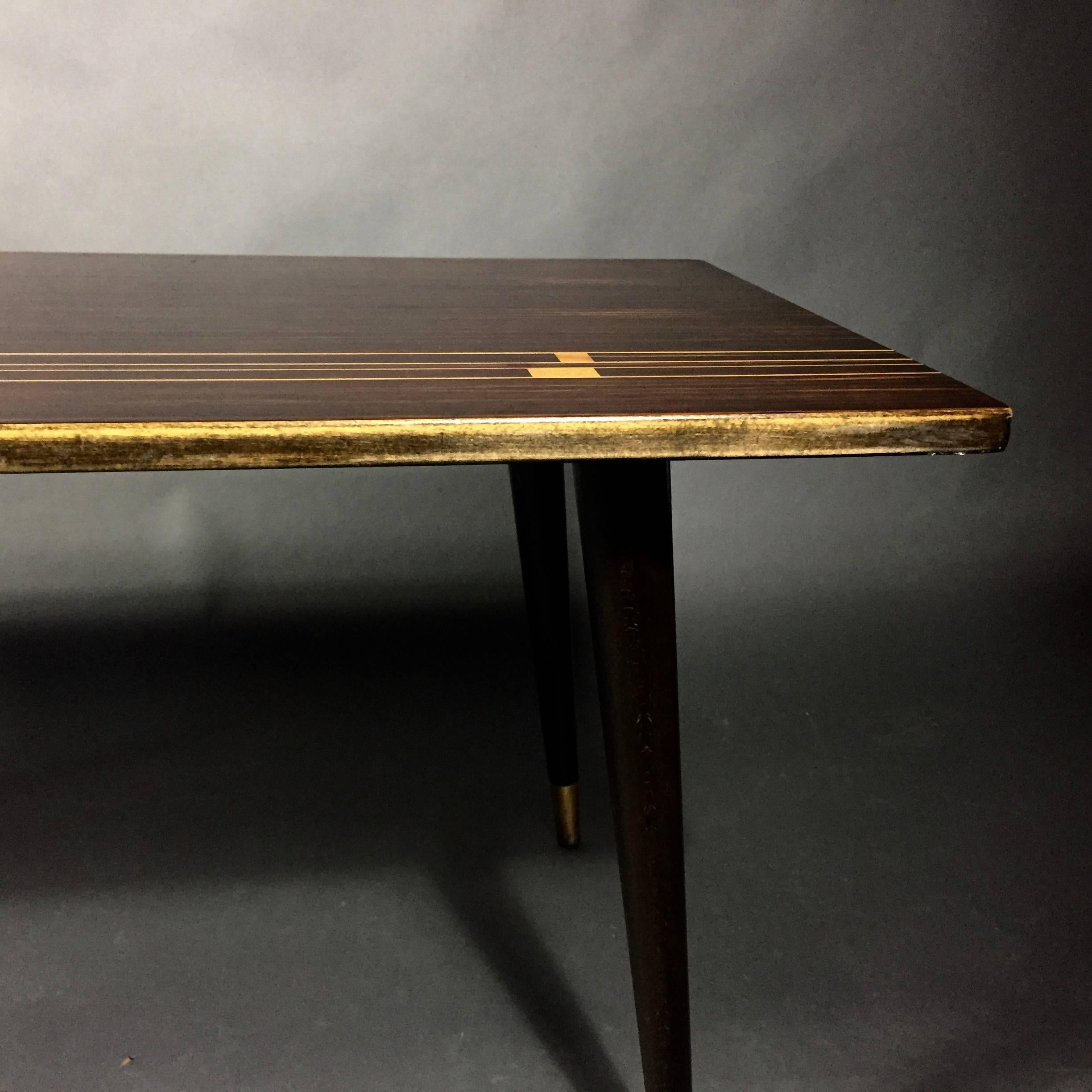 Swedish Inlaid Macassar Ebony Coffee Table, H. Sundling, Denmark, 1955