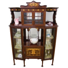 Inlaid Mahogany Art Nouveau Display Cabinet