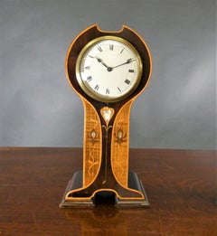Inlaid Mahogany Balloon Mantel Clock