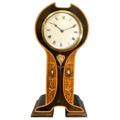 Inlaid Mahogany Balloon Mantel Clock