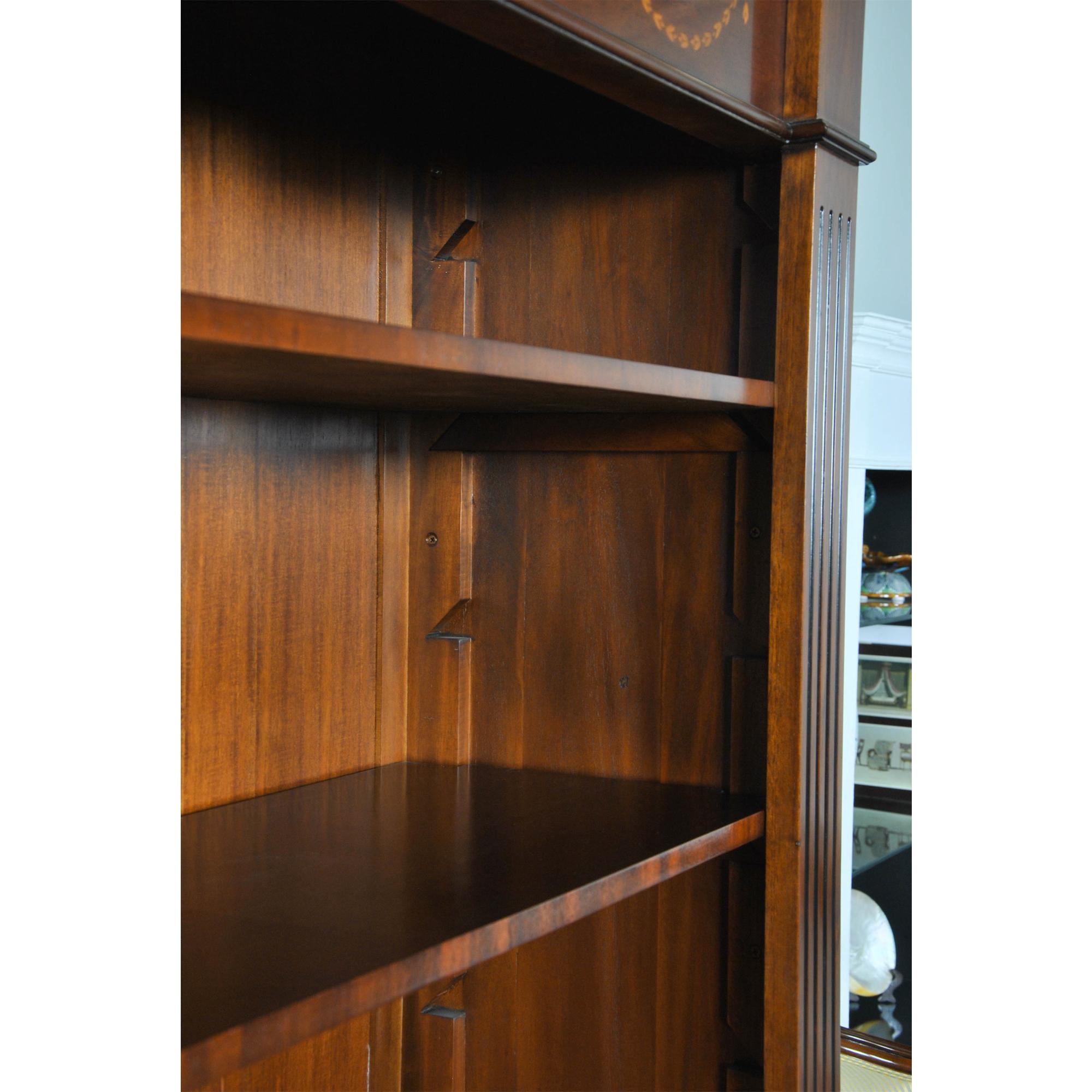 Contemporary Inlaid Mahogany Bookcase For Sale