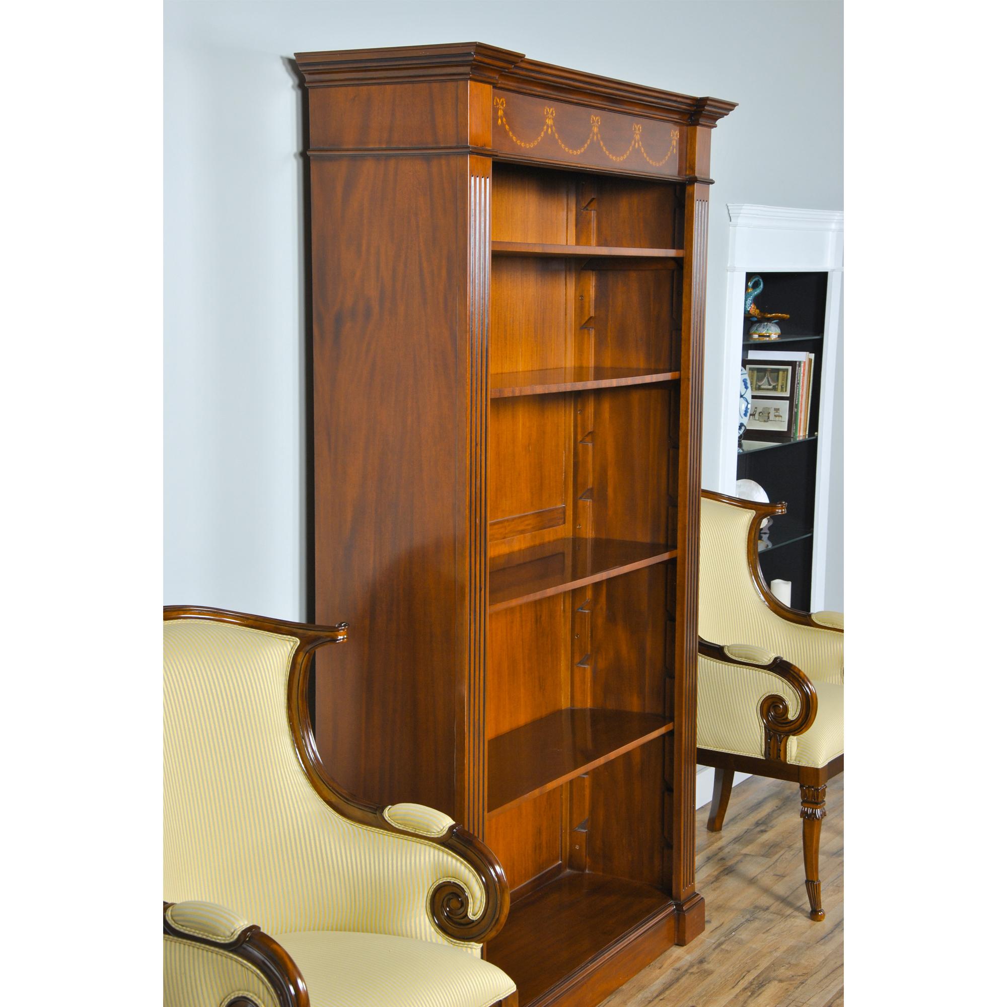 Inlaid Mahogany Bookcase For Sale 2