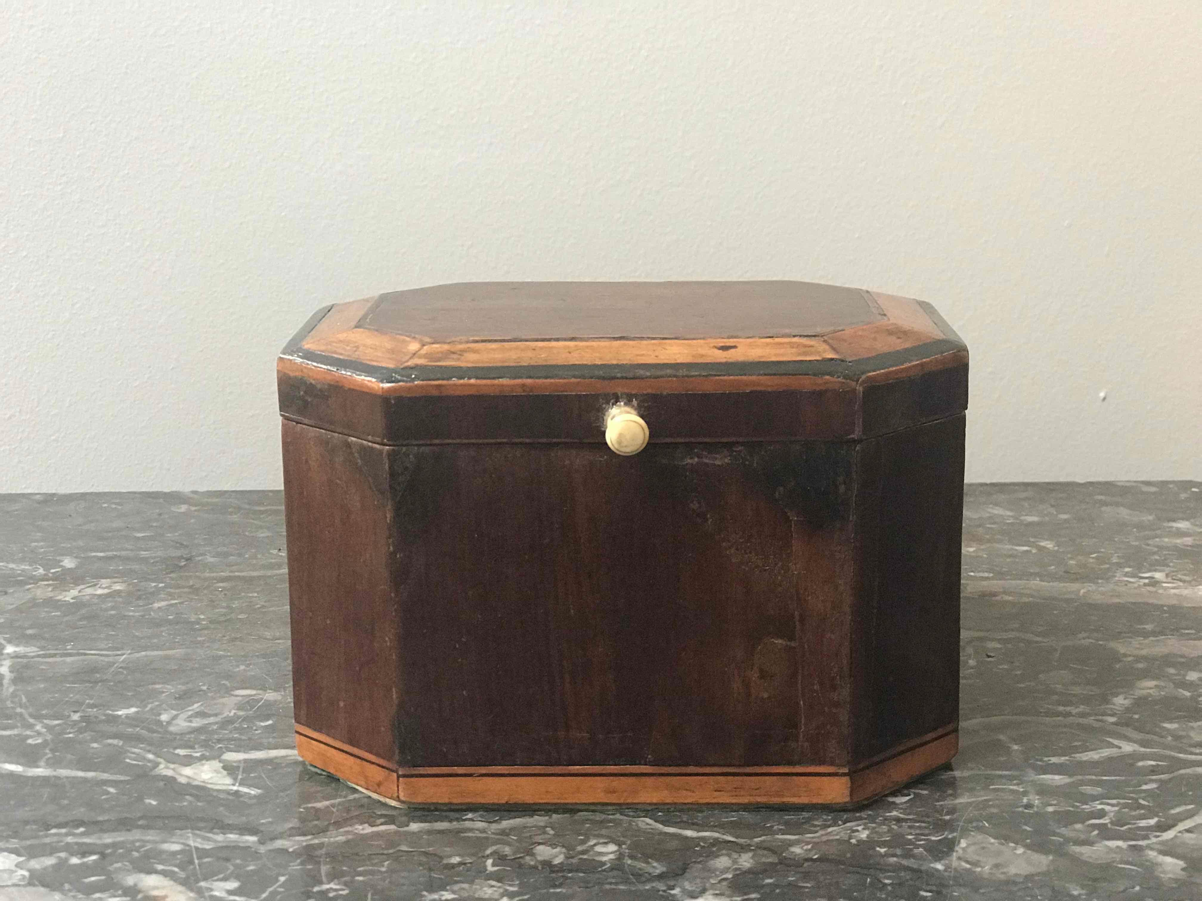 Inlaid mahogany box from England circa 1790. 