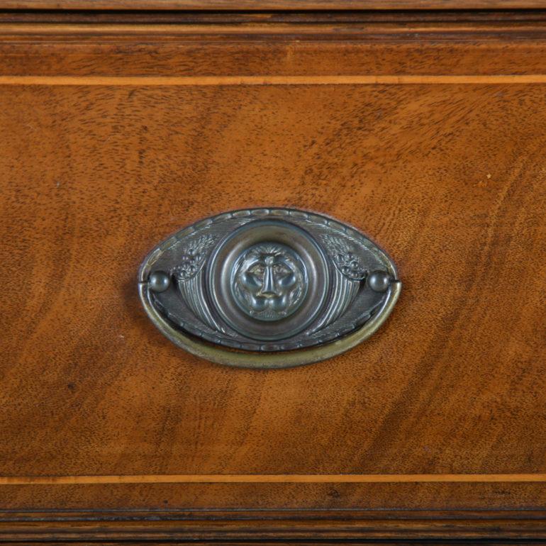 20th Century Inlaid Mahogany Breakfront Bookcase