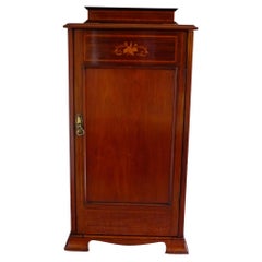 Inlaid Mahogany Freestanding Music Cabinet