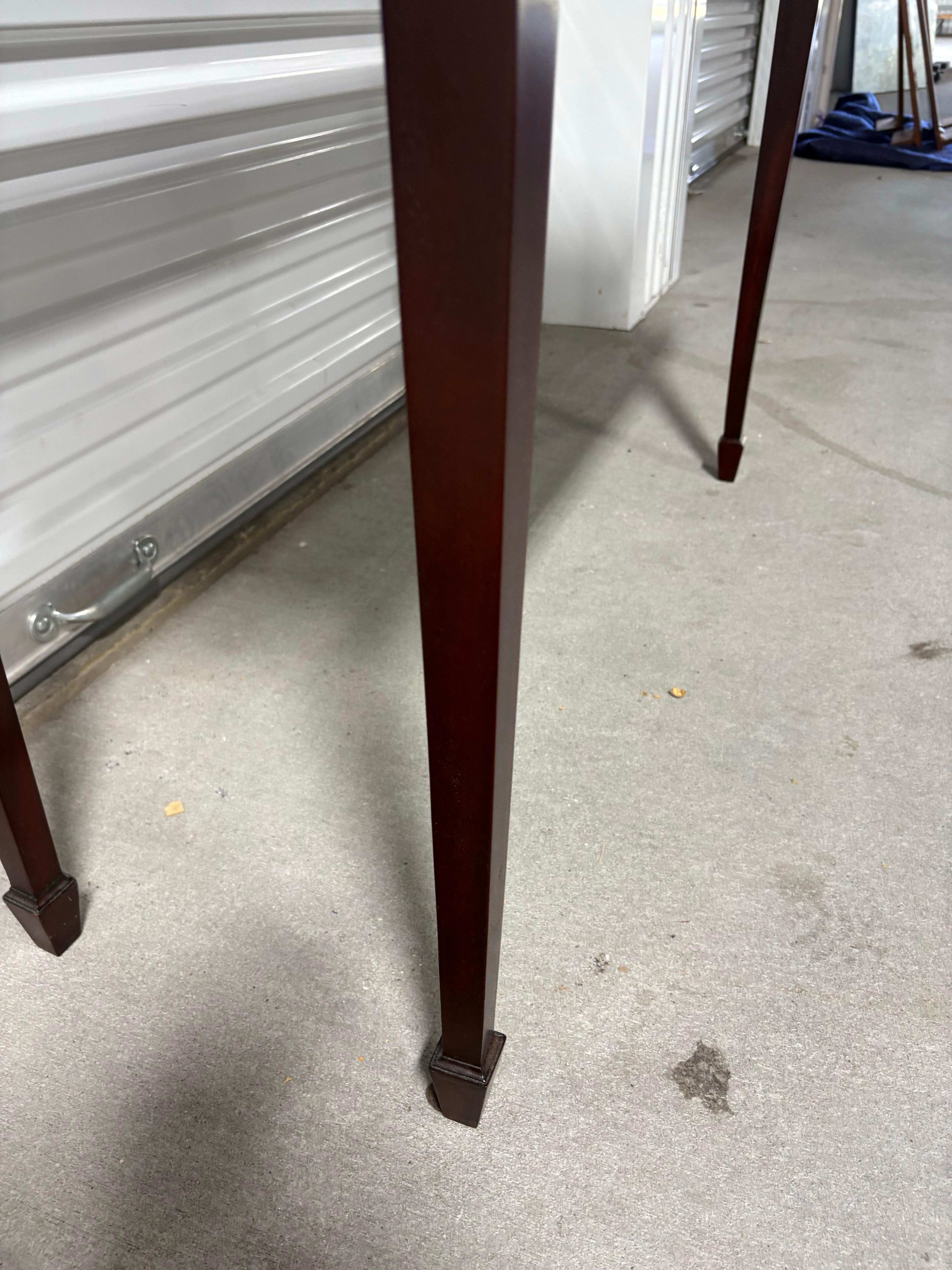 Inlaid Mahogany Hallway or Console Table with Two Drawers, 20th Century For Sale 2