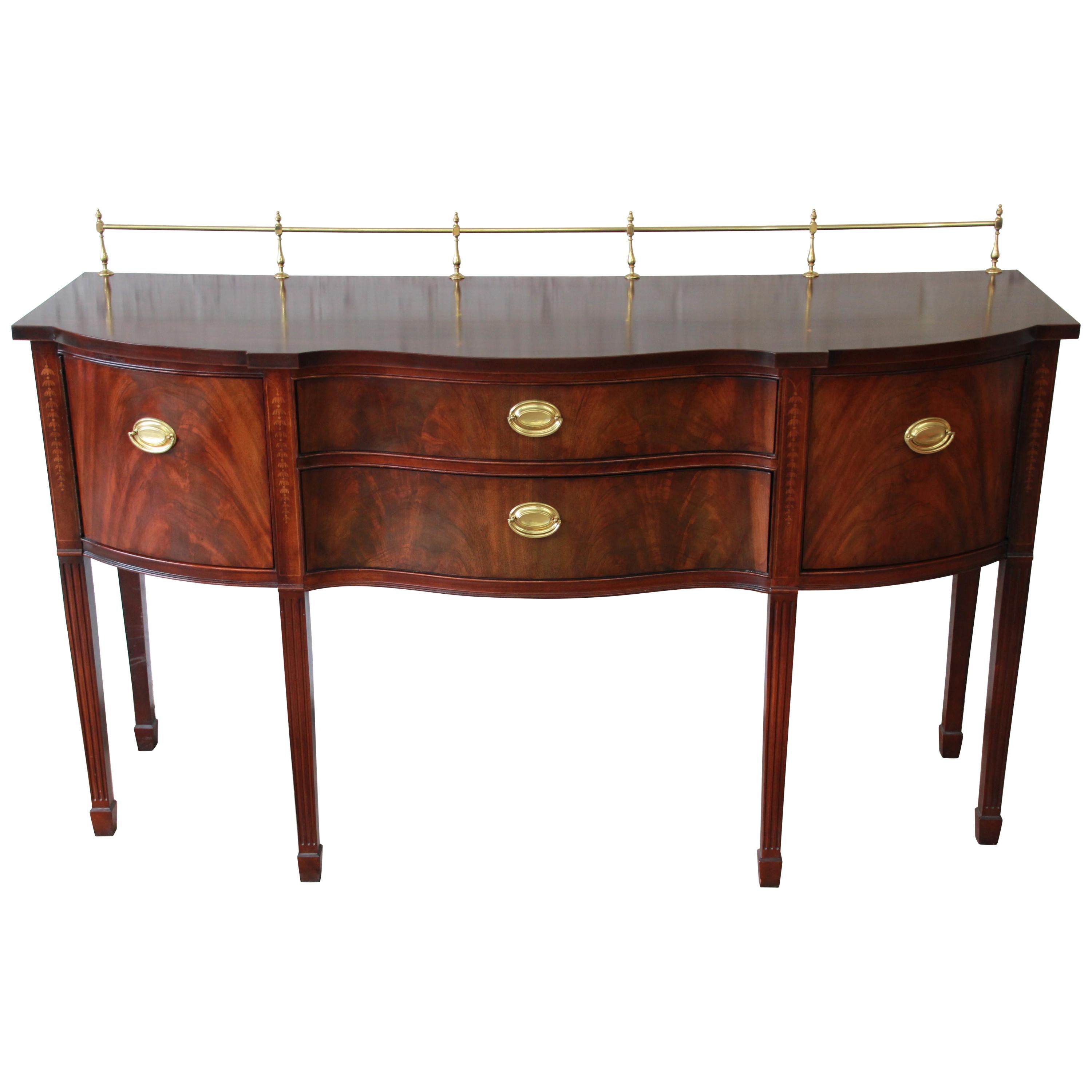 Inlaid Mahogany Hepplewhite Style Sideboard Buffet by Thomasville