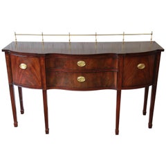 Vintage Inlaid Mahogany Hepplewhite Style Sideboard Buffet by Thomasville