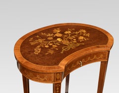 Inlaid Mahogany Kidney-Shaped Side Table