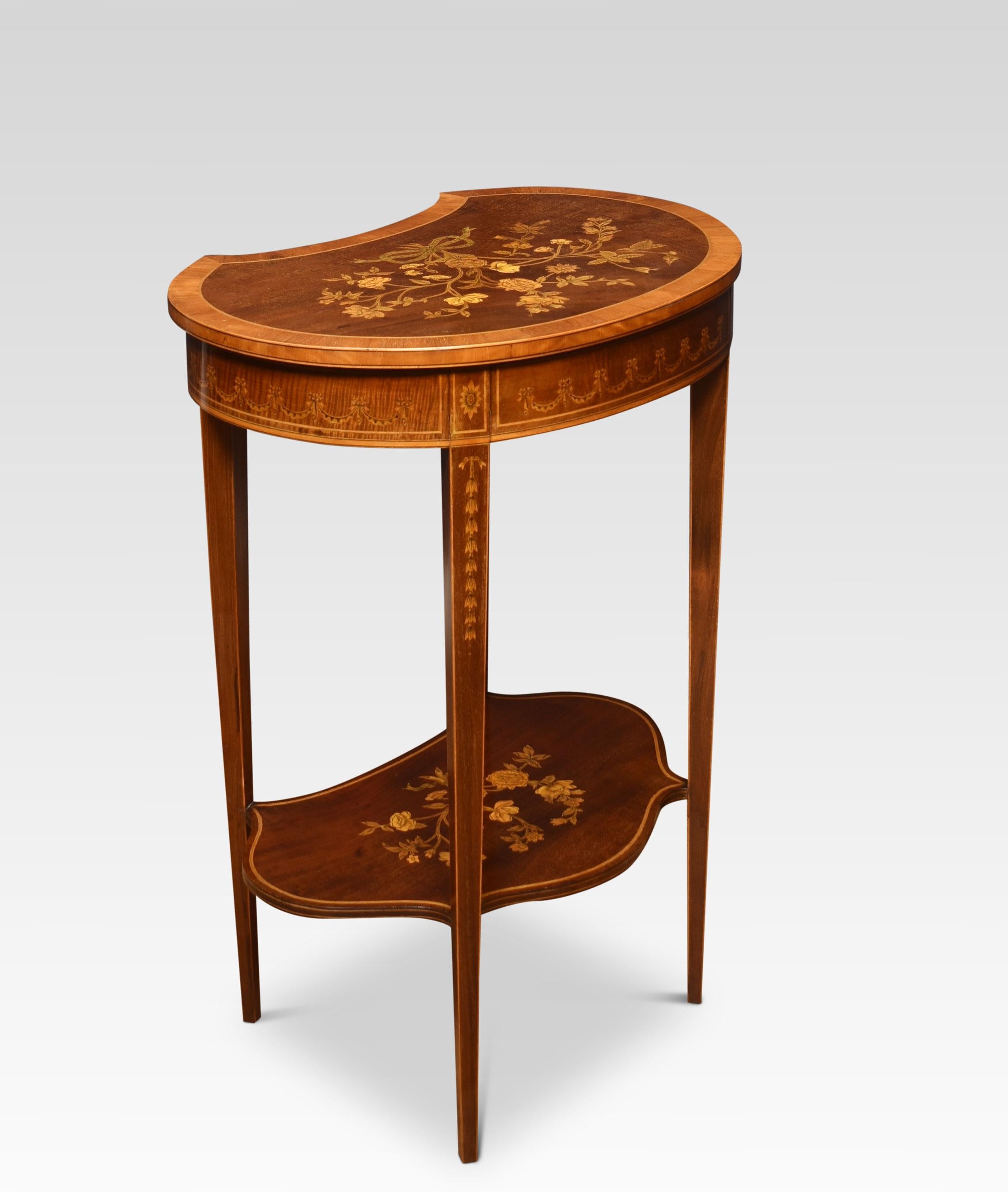 Inlaid Mahogany Kidney-Shaped Side Table In Good Condition In Cheshire, GB