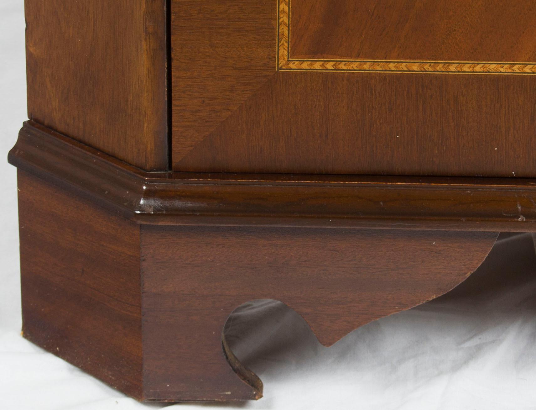 Inlaid Mahogany Narrow Corner Cabinet Cupboard 2