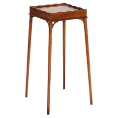 Inlaid Mahogany Tea Table with Sunburst Patera Corbels & Candle Tray 20thC