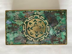 Inlaid Malachite and Rosewood Cigar Box, Los Castillos Style, 1950s