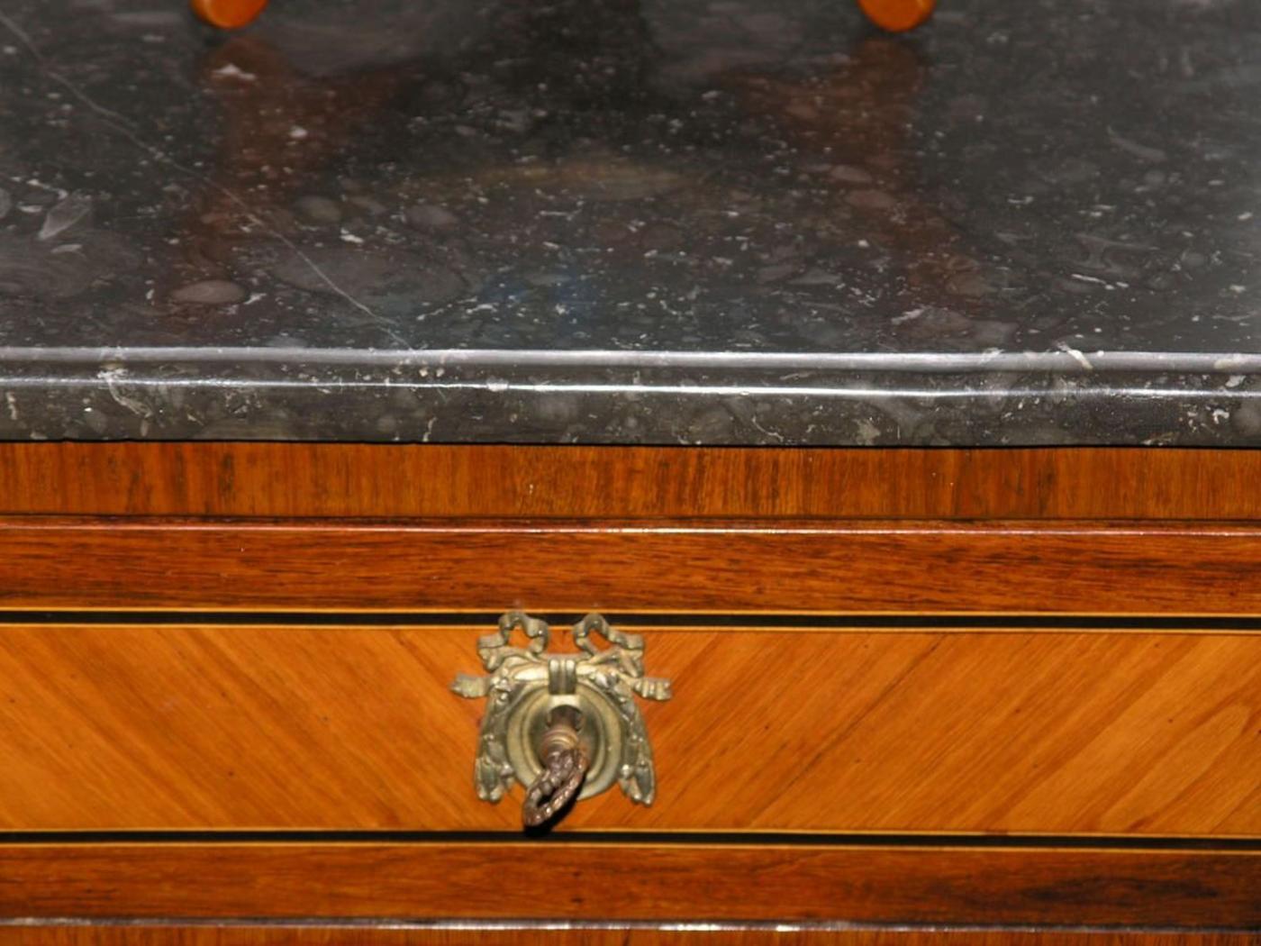 19th Century Inlaid Marble-Top Commode, circa 1850 For Sale