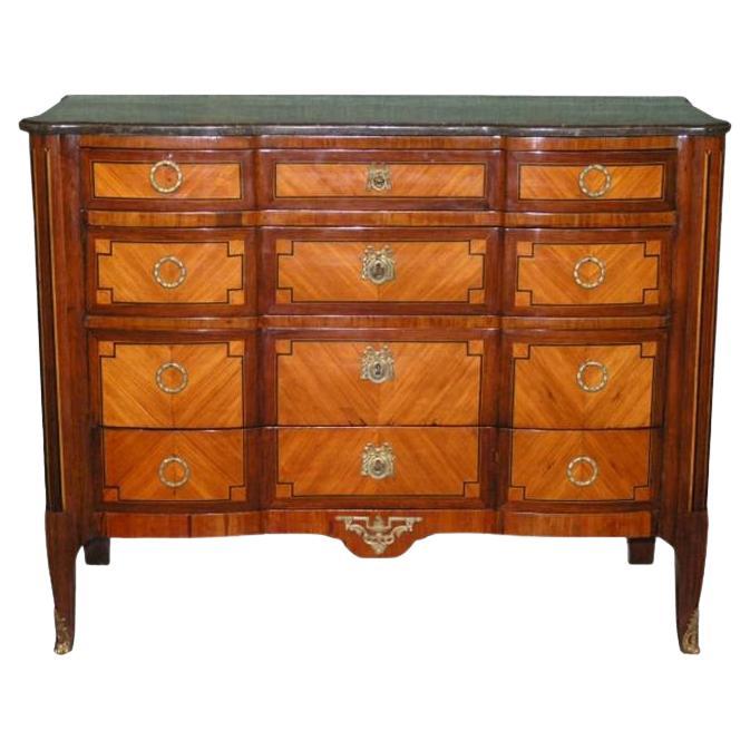 Commode à plateau en marbre incrusté, vers 1850 en vente