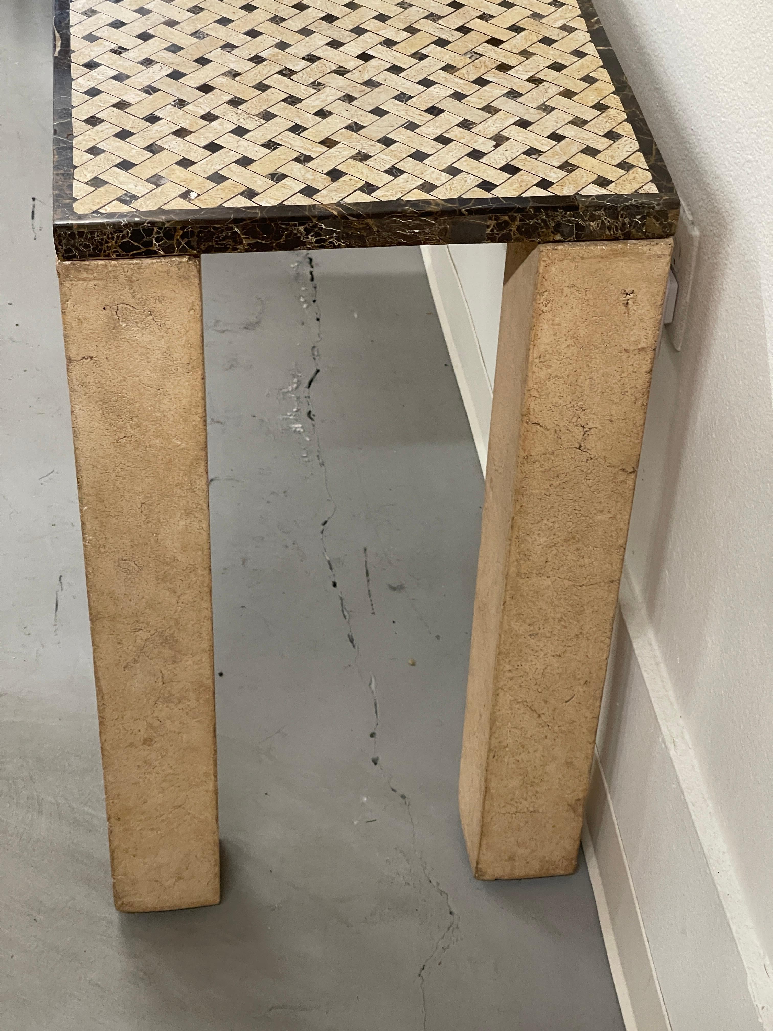 Inlaid Marble Top Console Table 1