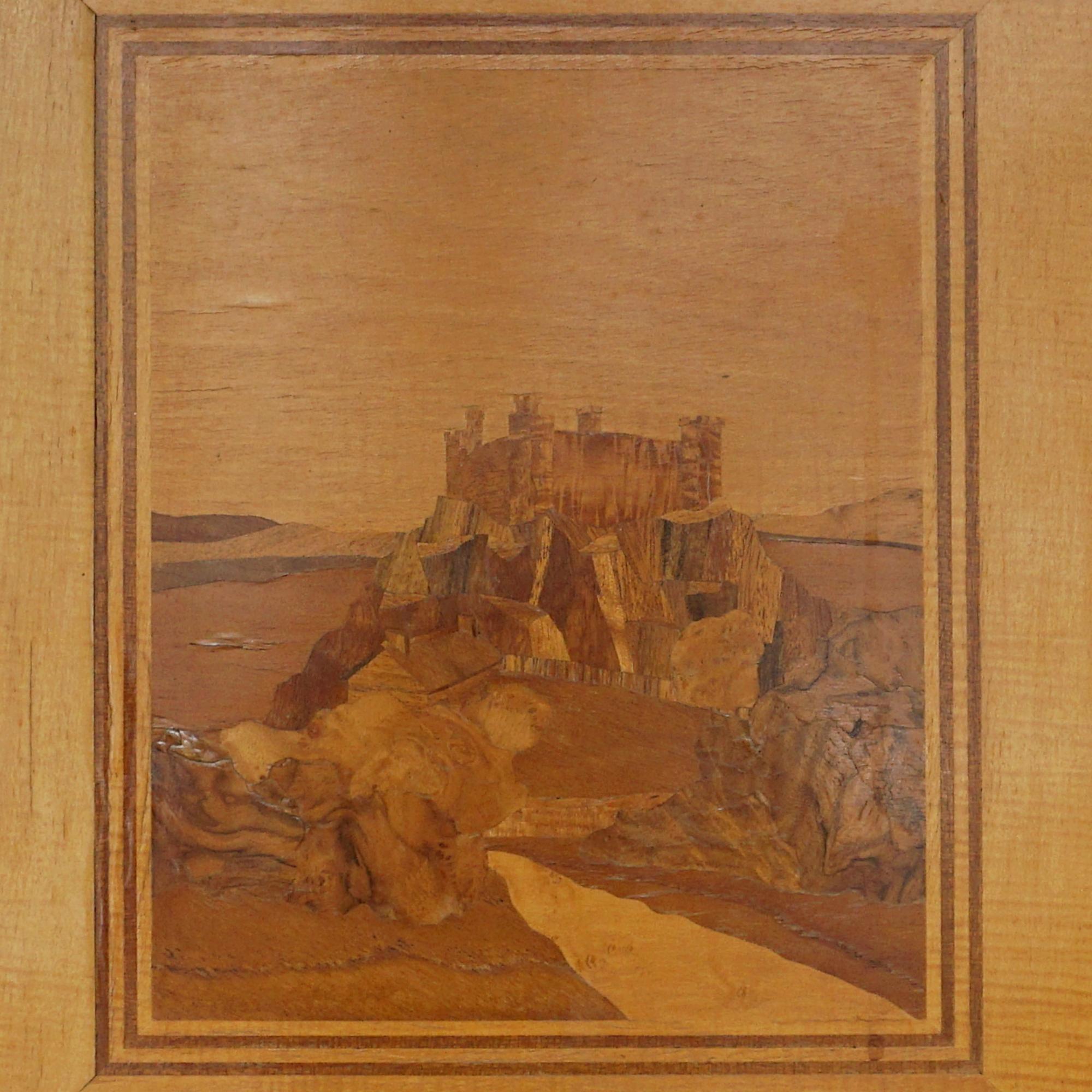 Inlaid Marquetry Boxwood of the Scottish Countryside In Good Condition For Sale In Forest Row, East Sussex