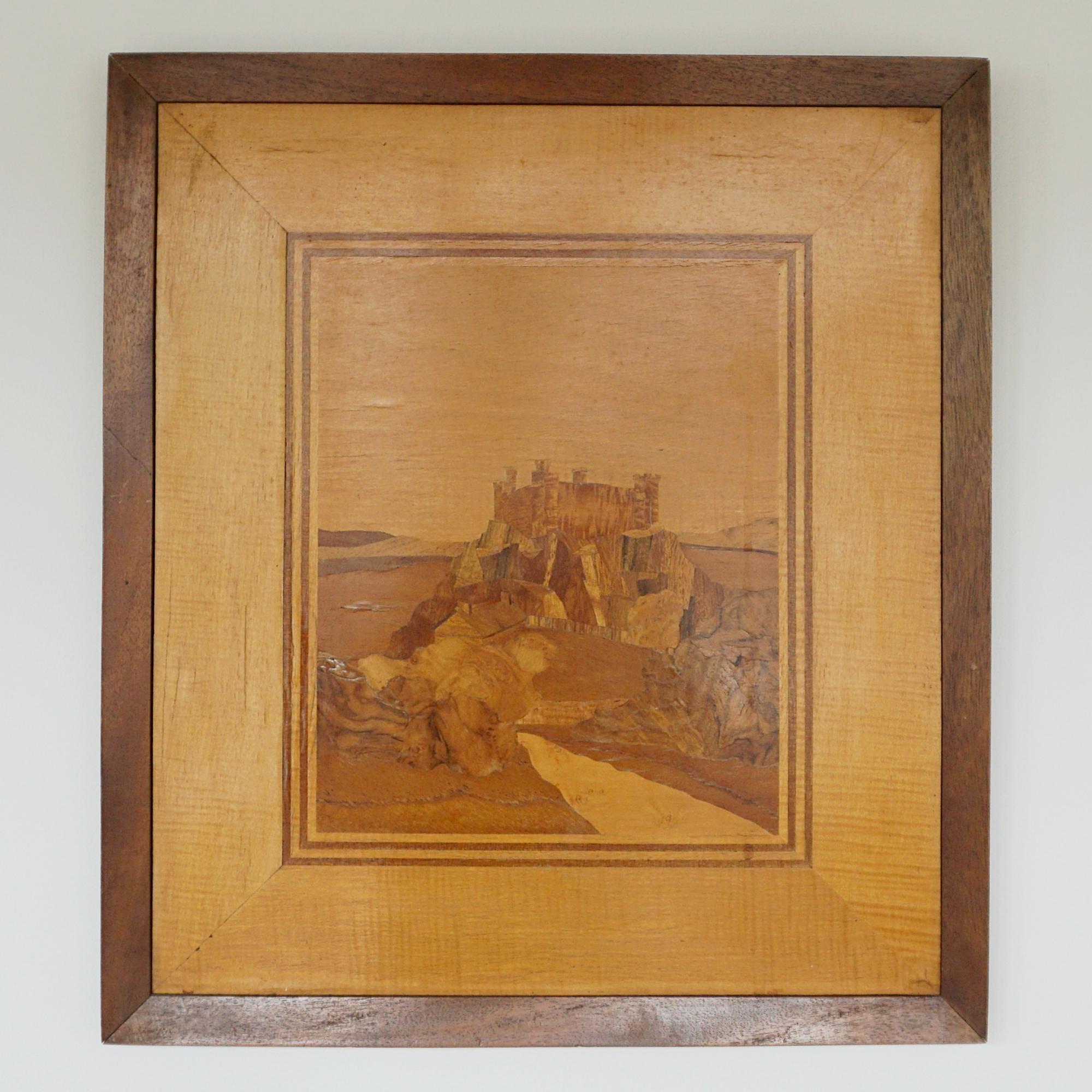 20th Century Inlaid Marquetry Boxwood of the Scottish Countryside For Sale