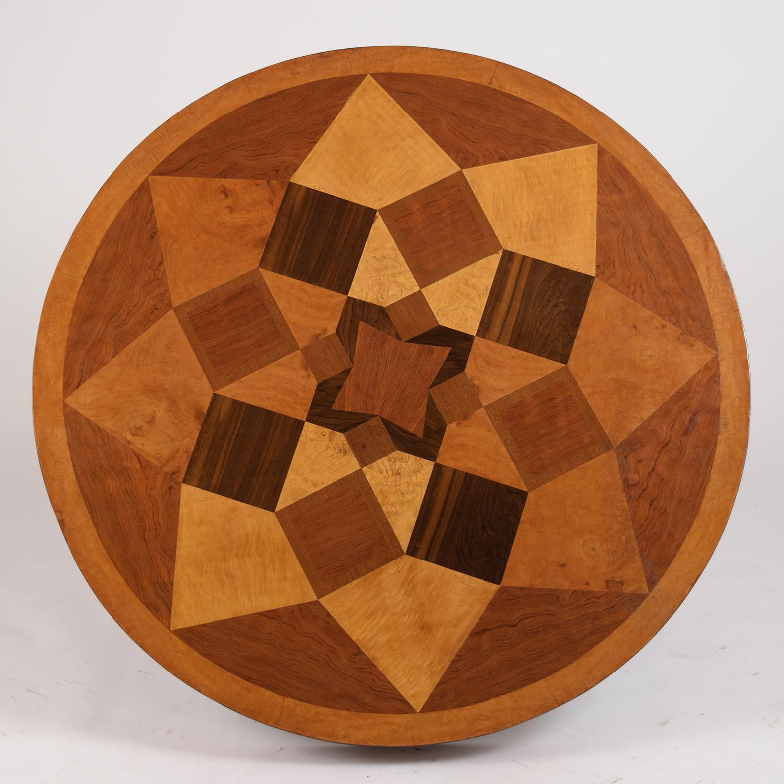 Empire Inlaid Marquetry Center Table