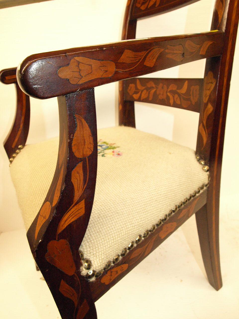 Inlaid Marquetry Child's Armchair 4