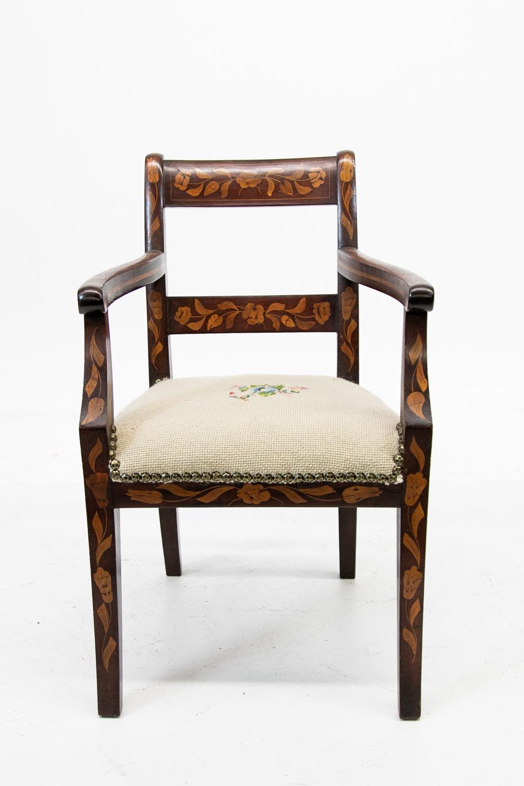 Inlaid Marquetry Child's Armchair 1