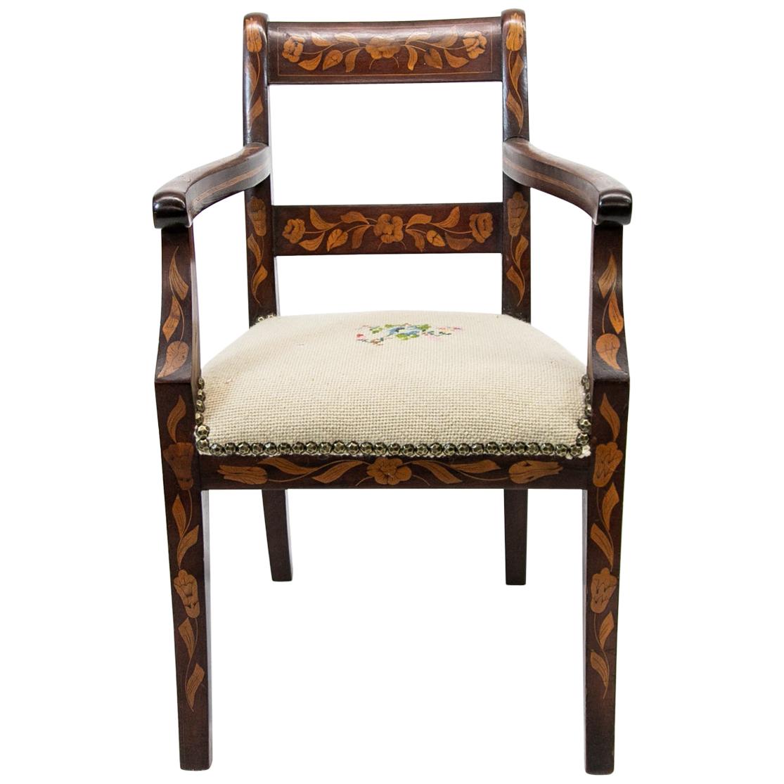 Inlaid Marquetry Child's Armchair