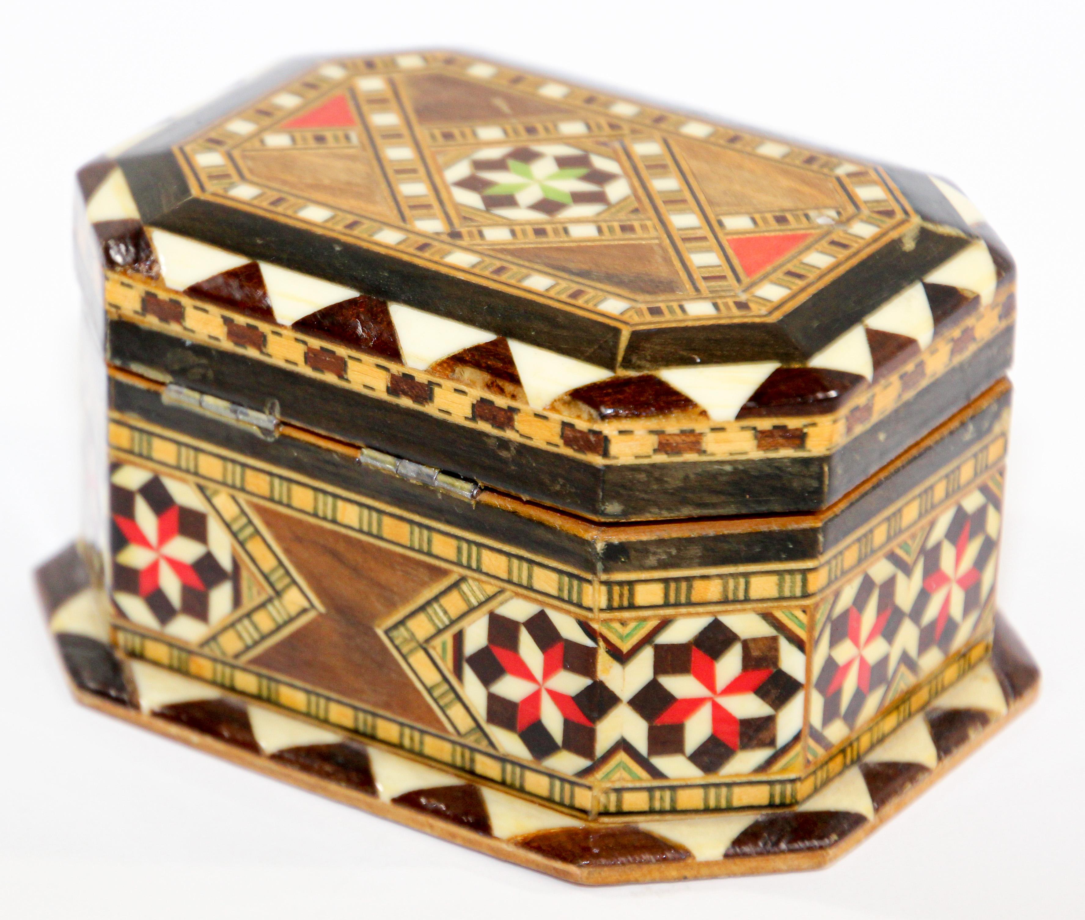 Inlay Inlaid Marquetry Jewelry Moorish Box Madrid Spain