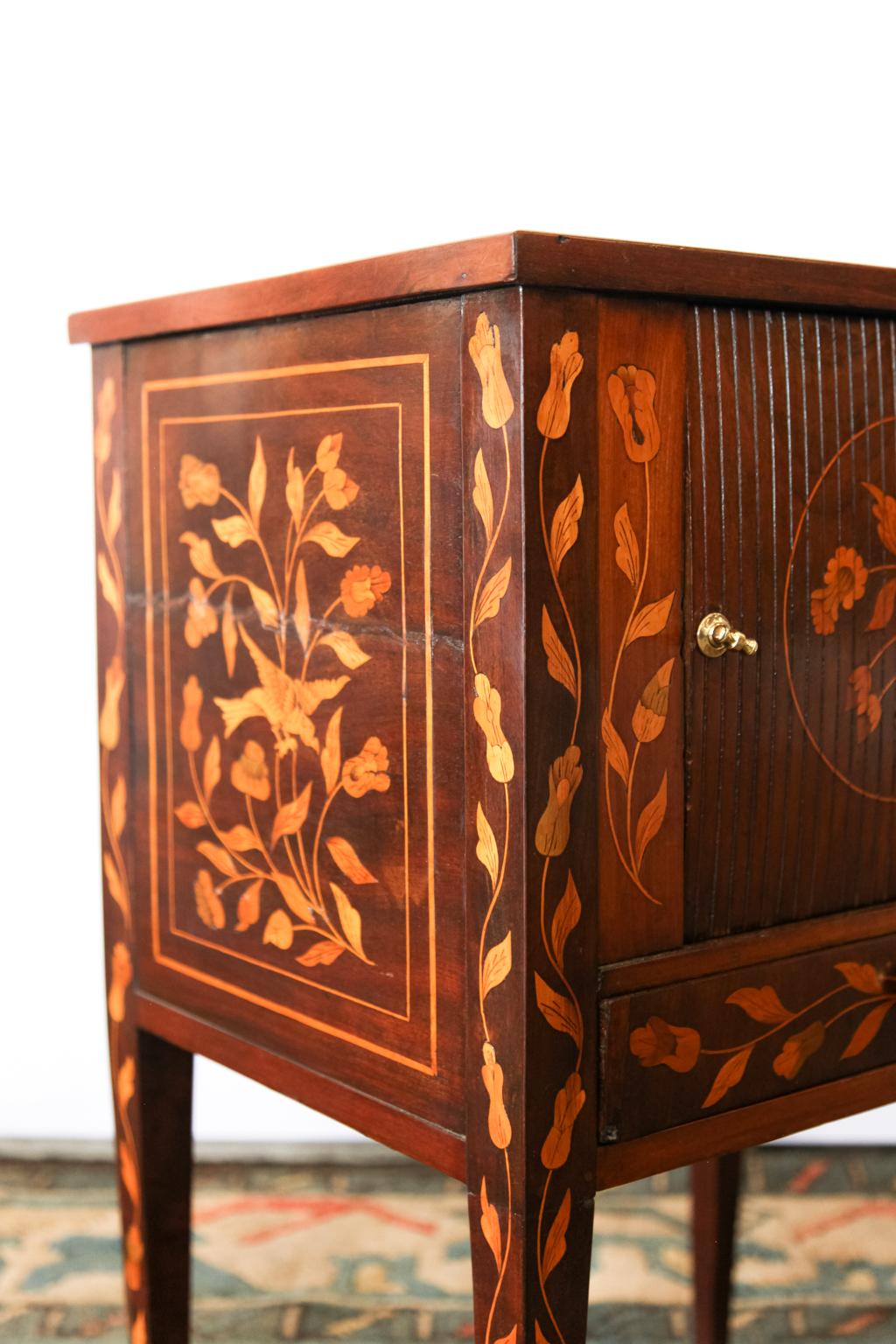 Inlay Inlaid Marquetry One-Drawer Commode For Sale