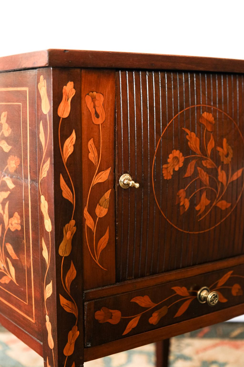 Mid-19th Century Inlaid Marquetry One-Drawer Commode For Sale