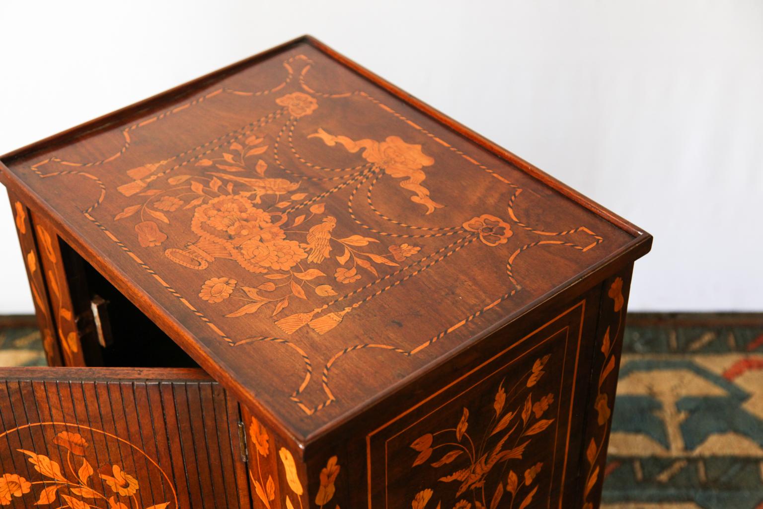 Ebony Inlaid Marquetry One-Drawer Commode For Sale