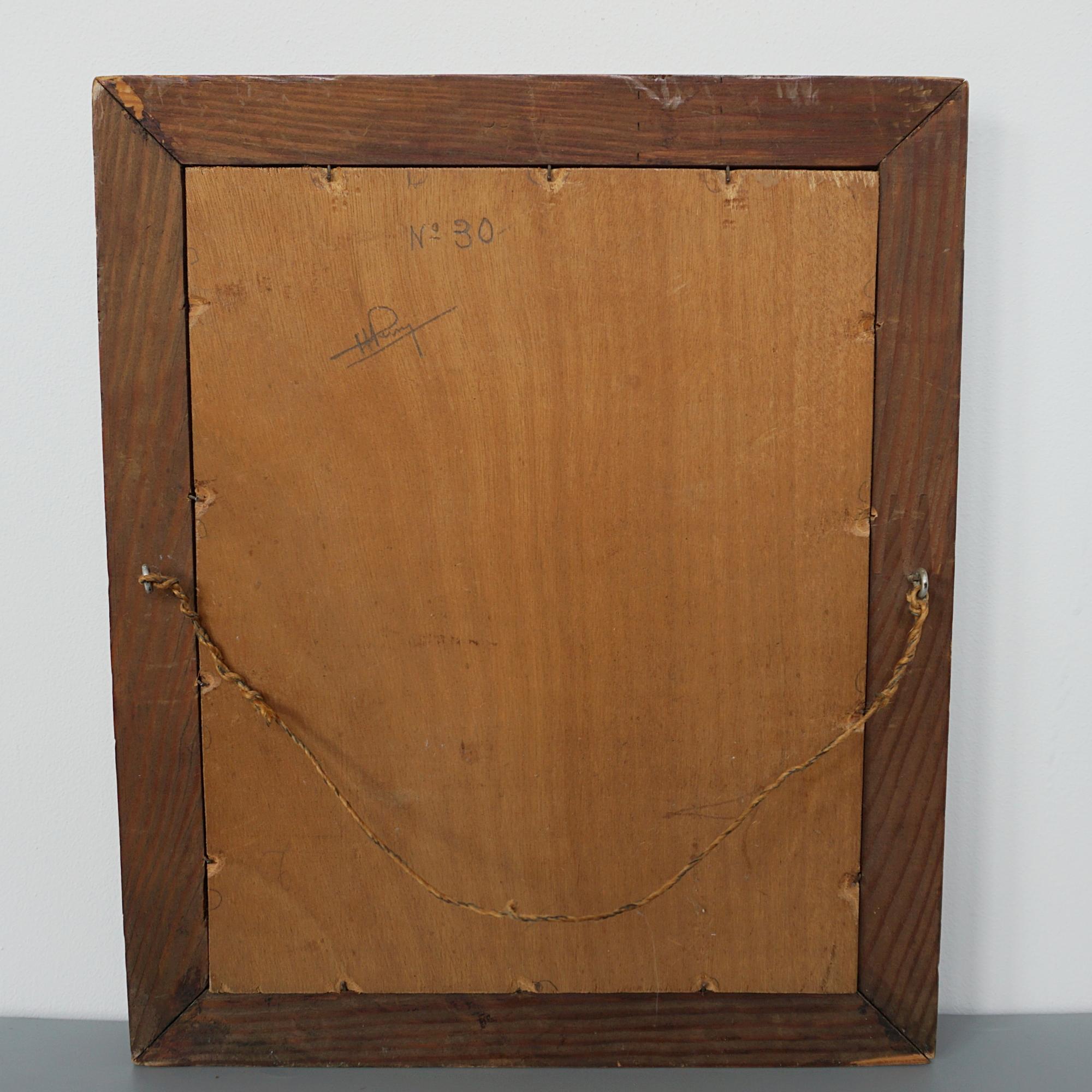 A boxwood marquetry wooden panel depicting a sailboat, framed.

Origin: English

Date: Circa 1940

Item Number: 3107248