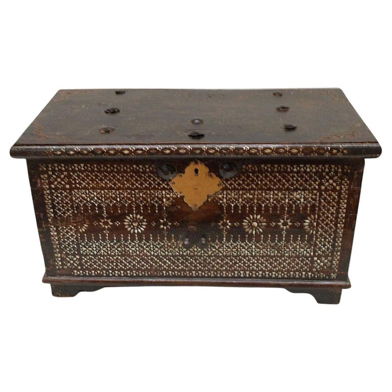 Inlaid Mid Eastern Small Trunk For Sale at 1stDibs