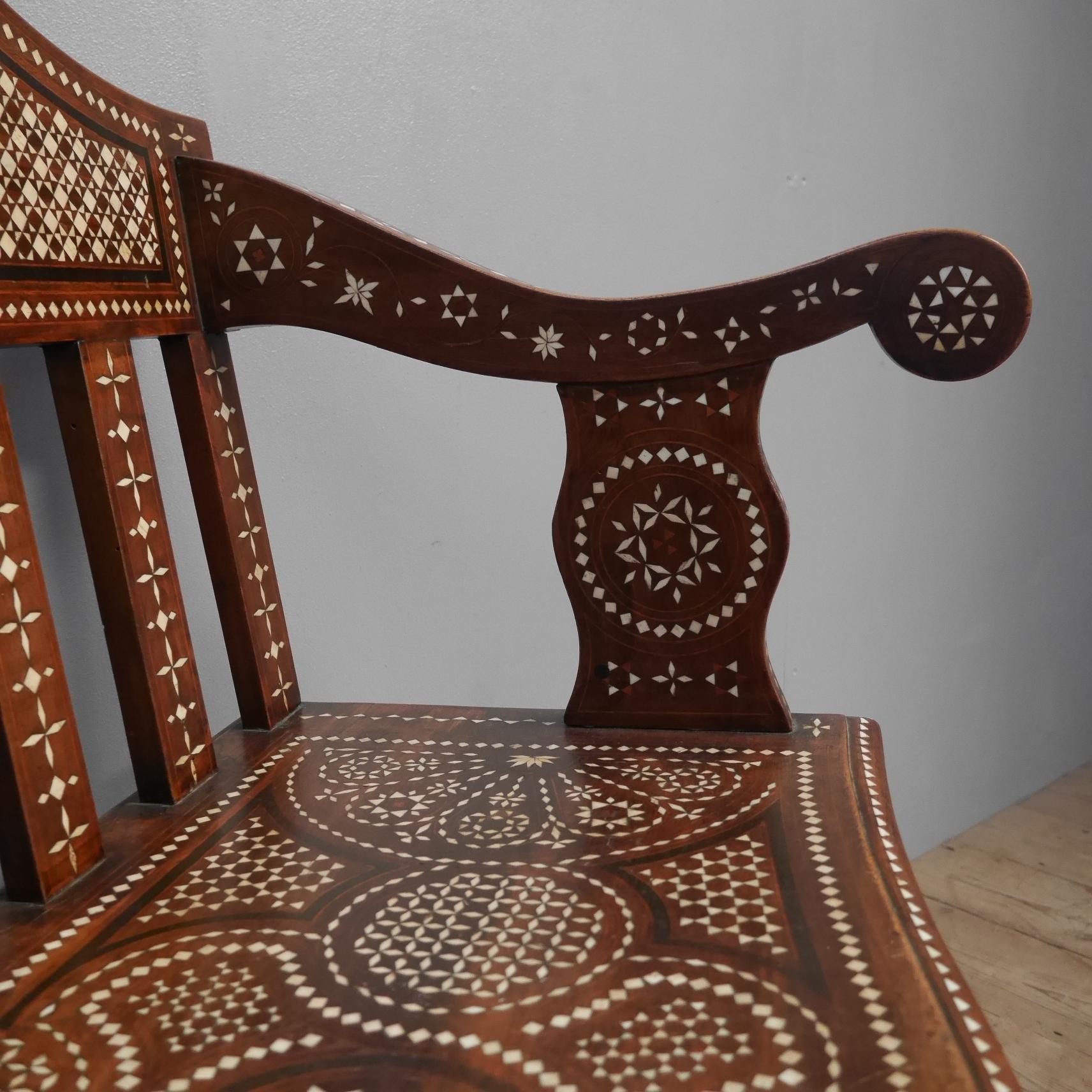 Inlay Inlaid Moorish Hoshiarpur Bench For Sale