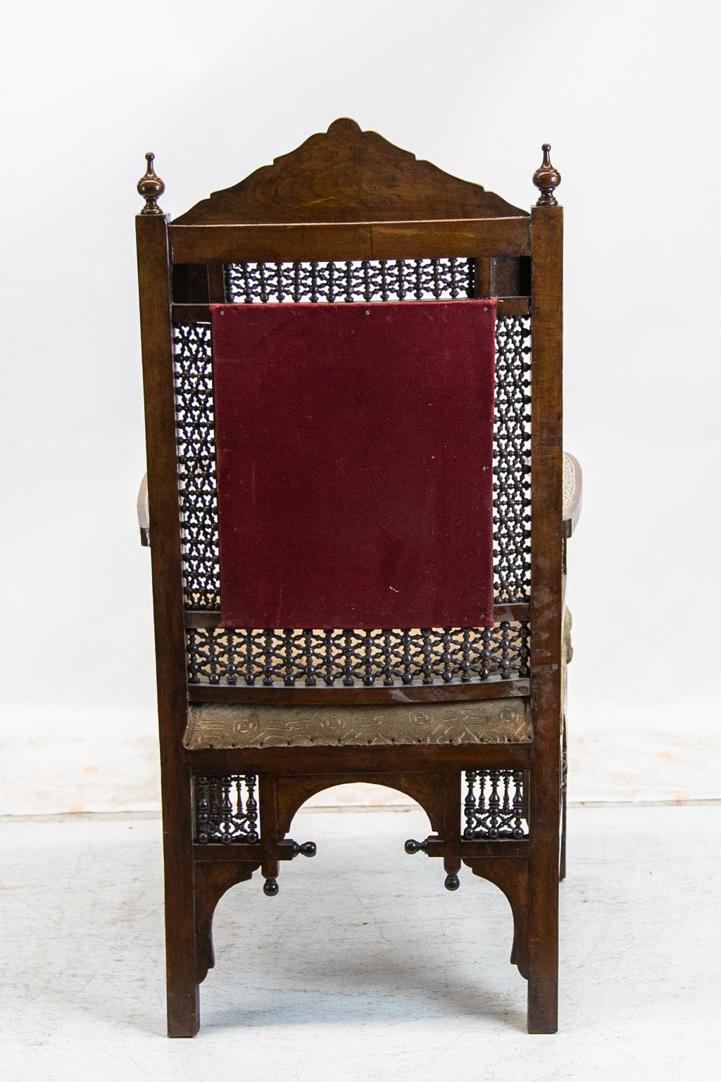 Inlaid Moroccan Armchair For Sale 3