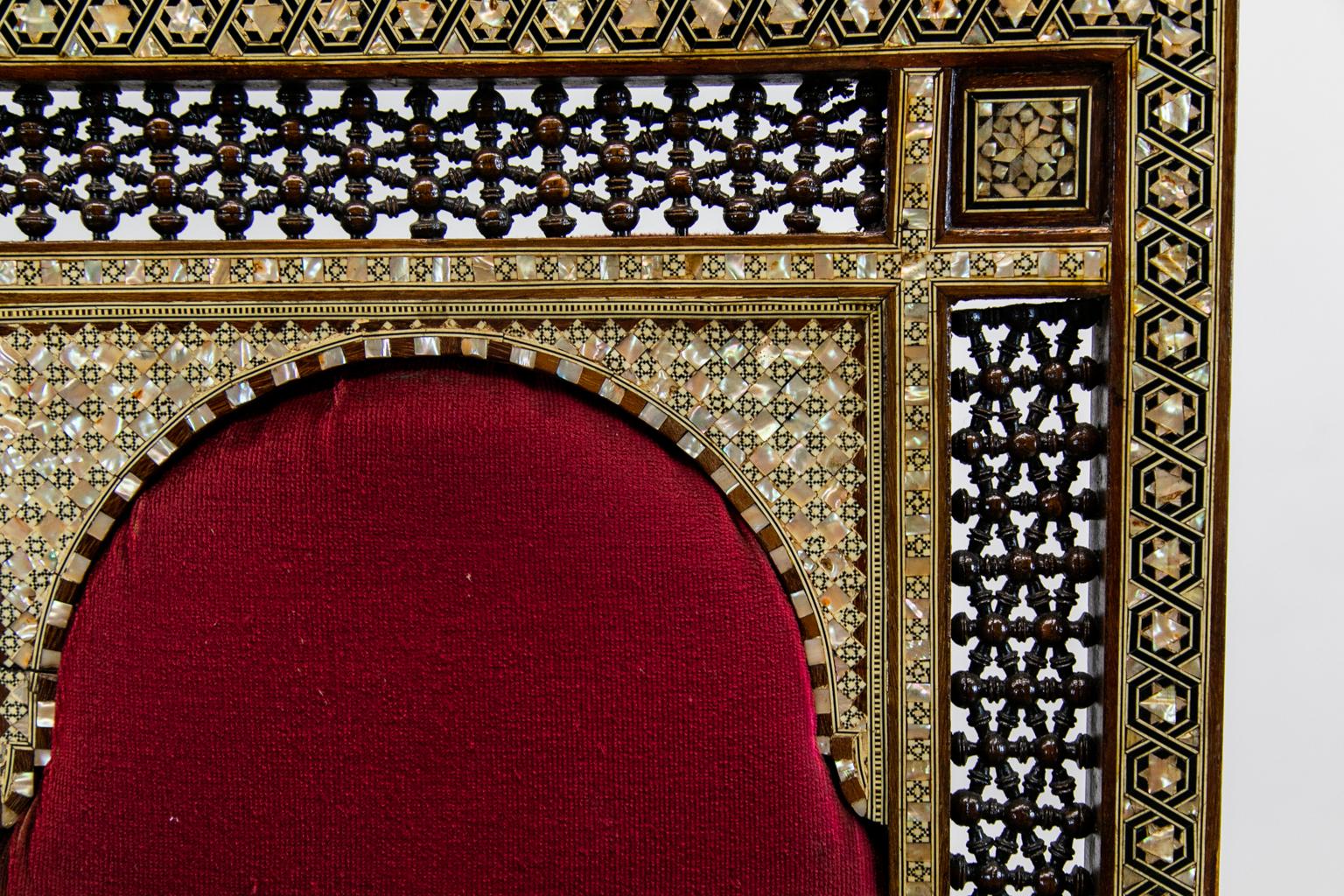 Inlay Inlaid Moroccan Armchair For Sale