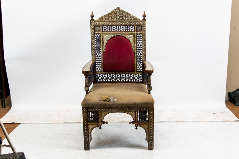Inlaid Moroccan Armchair For Sale at 1stDibs | moroccan chair