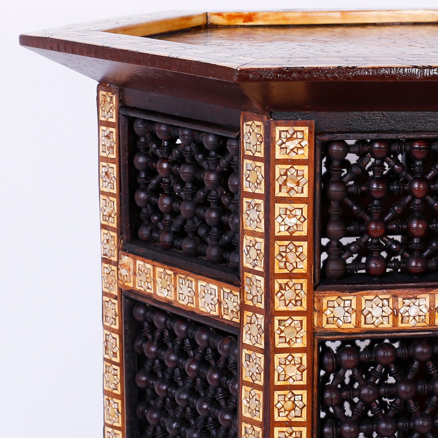 Moorish Inlaid Moroccan Stand or Pedestal