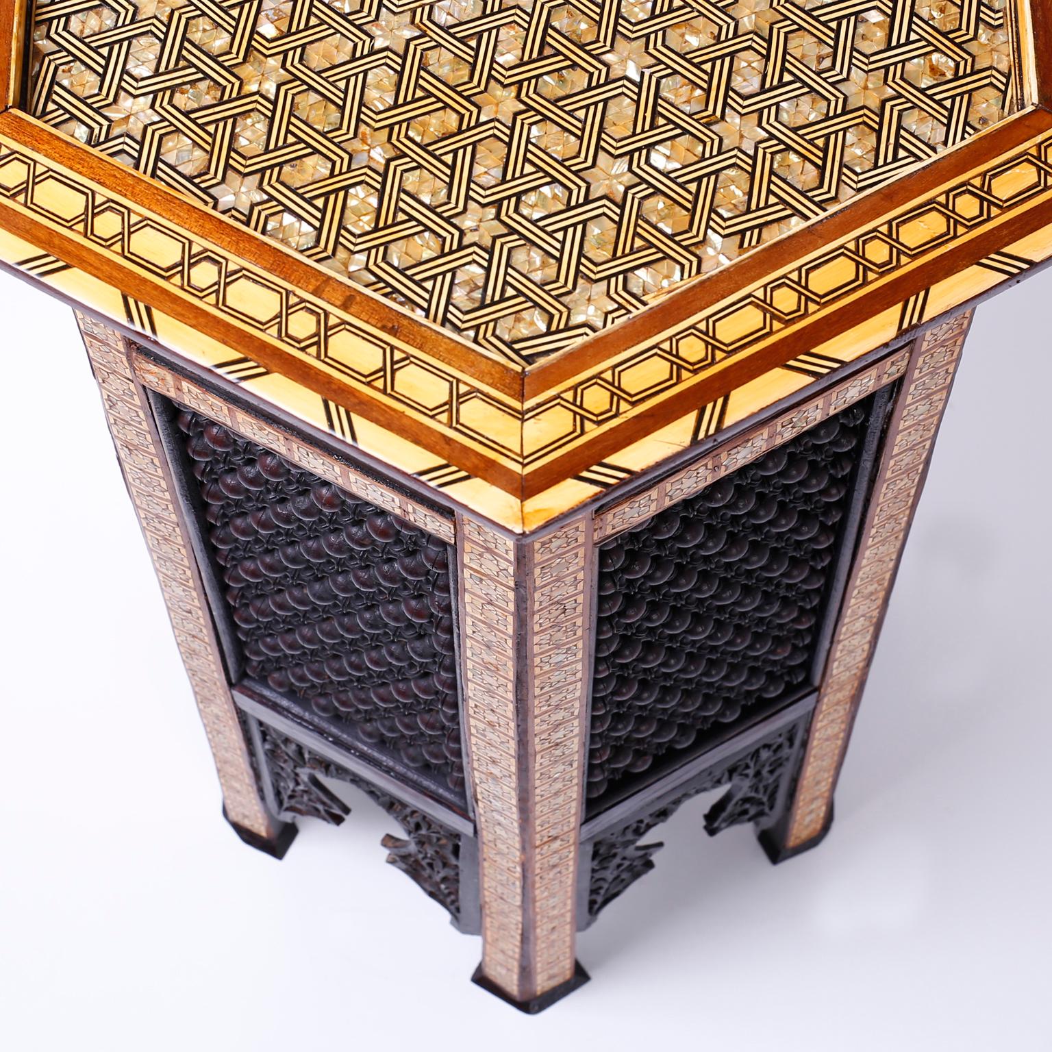 20th Century Inlaid Moroccan Stand or Pedestal