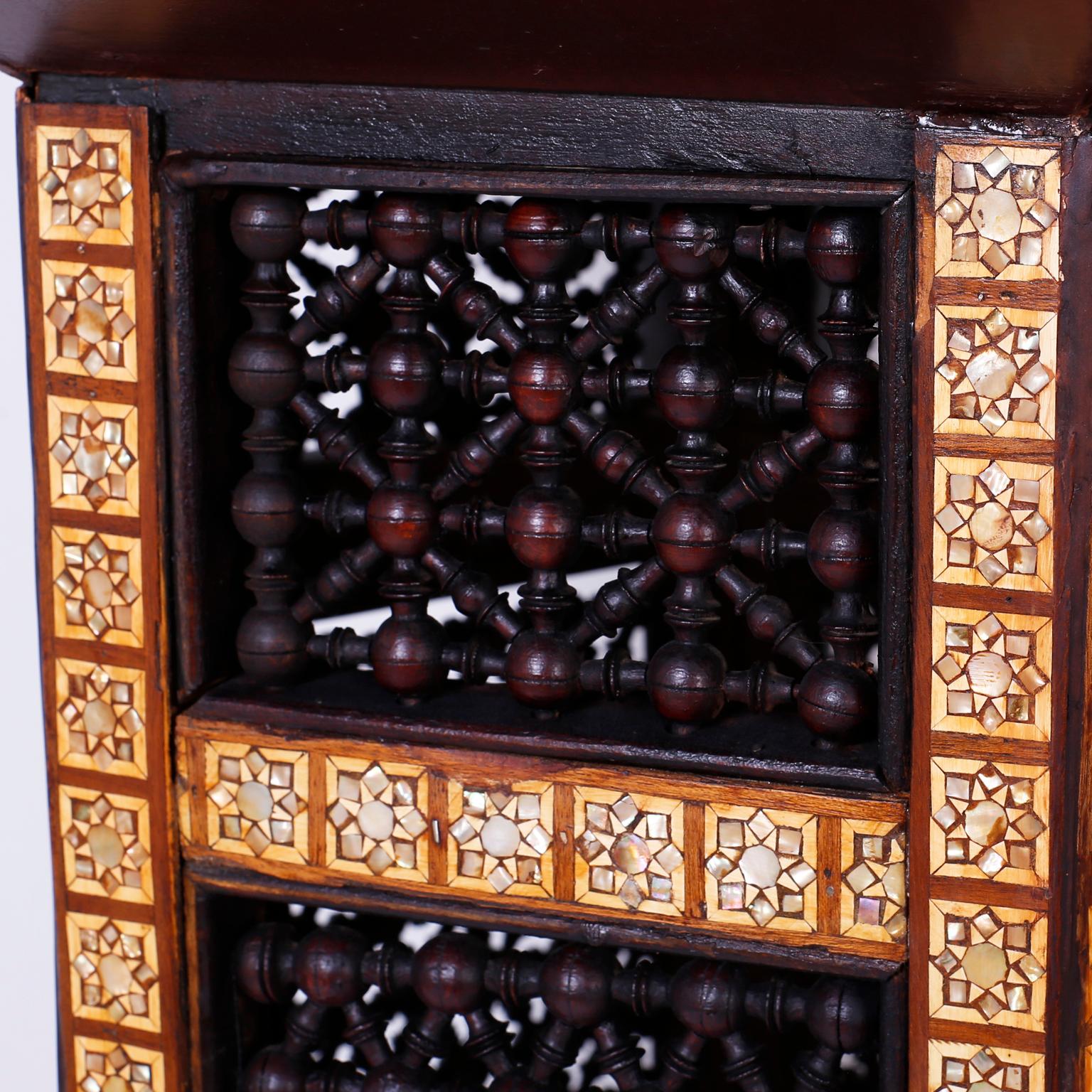 Hardwood Inlaid Moroccan Stand or Pedestal