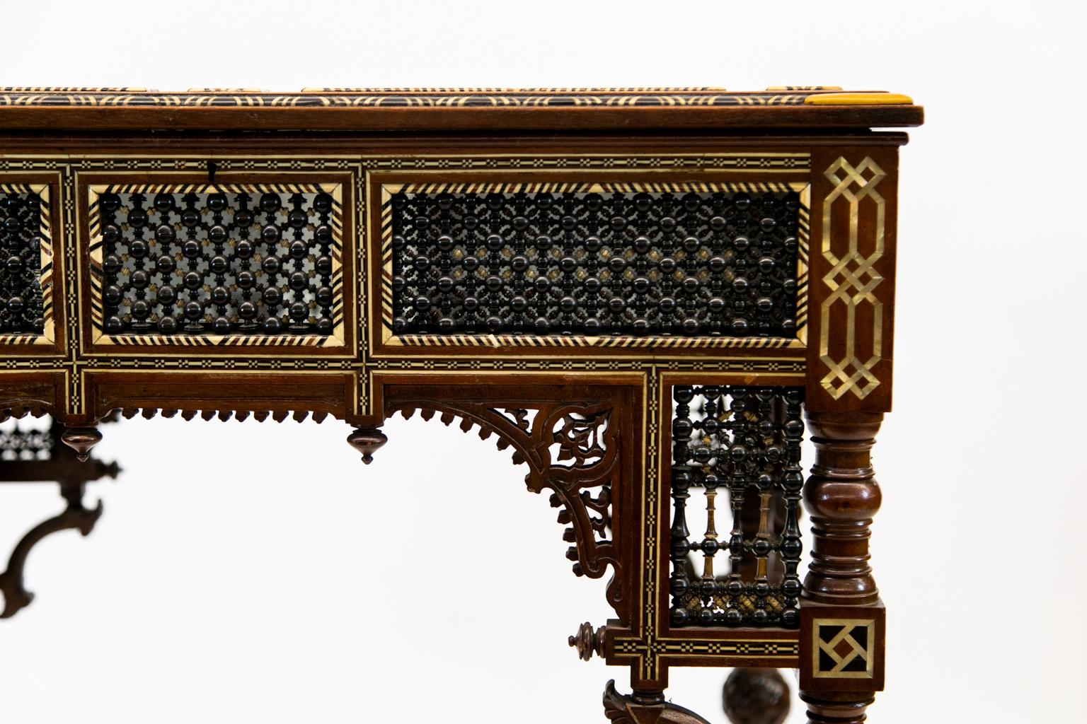 Hand-Carved Inlaid Moroccan Vitrine For Sale