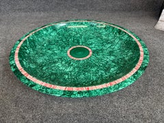 Grand centre de table en nacre incrustée et malachite