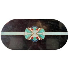 Mesa de centro con incrustaciones de piedra natural Estilo Art Déco, Década de 1980