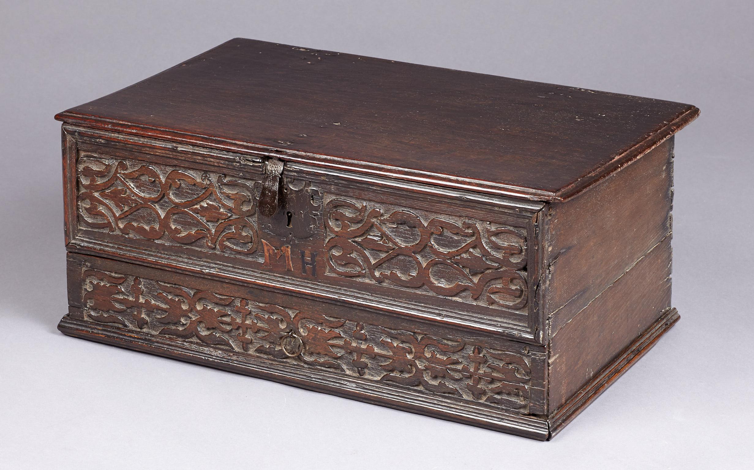 Inlaid Oak Desk Box, Charles II period, Yorkshire, circa 1660-1680 For Sale 11